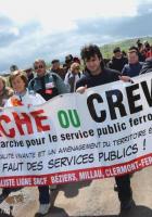 Défense de la ligne Béziers - Neussargues : réussite de le marche organisée par le comité pluraliste.