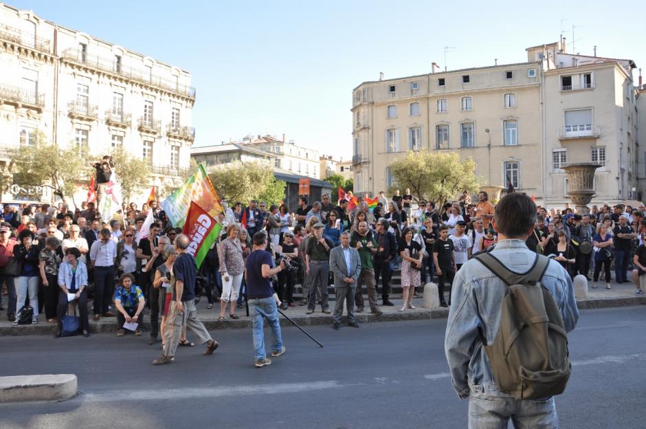 Les images du rassemblement en la mémoire de Clément Méric à Montpellier.